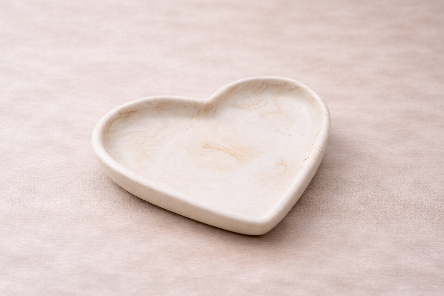Heart Trinket Dish - Neutral Marble