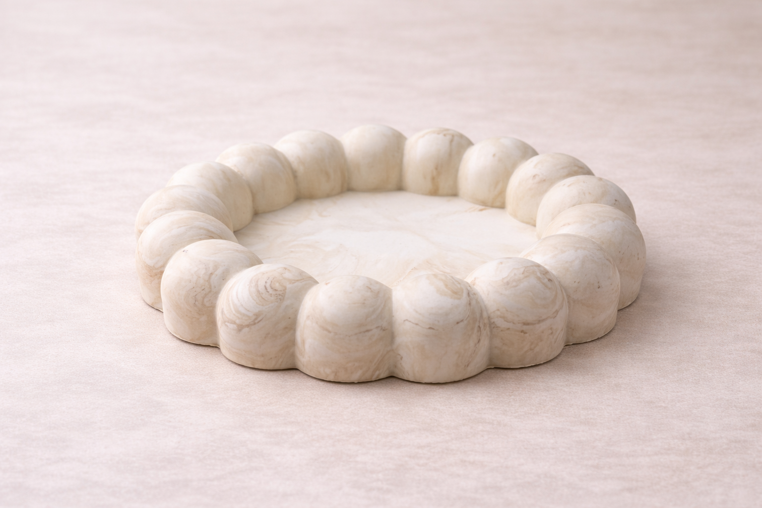 Pebble Edged Trinket - Neutral Marble