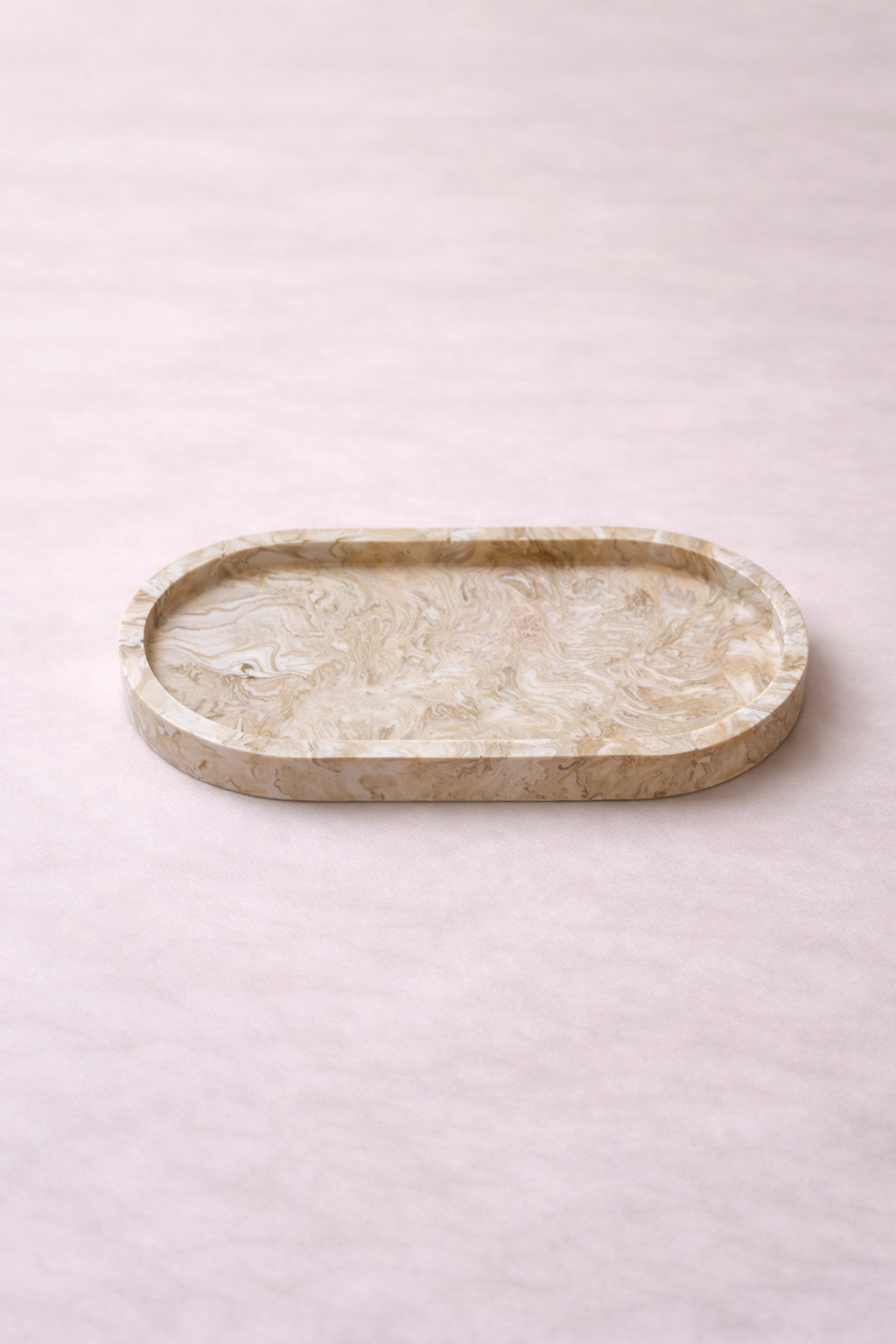 Oval Tray - Neutral marble